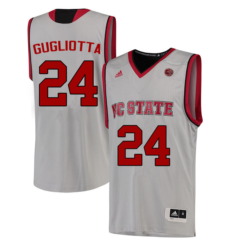 Men NC State Wolfpack #24 Tom Gugliotta College Basketball Jerseys-White